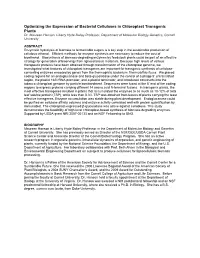 Optimizing the Expression of Bacterial Cellulases in Chloroplast Transgenic Plants Dr