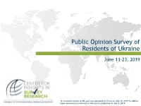 Poll Was Uploaded to Iri.Org on July 10, 2019 to Address Minor Inaccuracies Contained in the Version Published on July 9, 2019