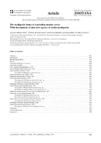 The Tardigrade Fauna of Australian Marine Caves: with Descriptions of Nine New Species of Arthrotardigrada