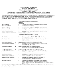 Advanced Notification of Optional Displacements