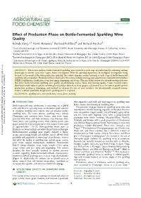 Effect of Production Phase on Bottle-Fermented Sparkling Wine