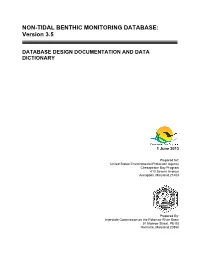 NON-TIDAL BENTHIC MONITORING DATABASE: Version 3.5
