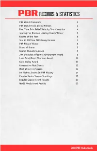 Pbrrecords & Statistics