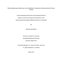Phenyl Replacement Reactions: Solvent Effects on Reactions of Boroxines with Primary Amines