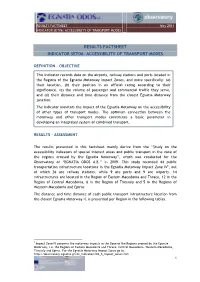 Results Factsheet Indicator Set06: Accessibility of Transport Modes