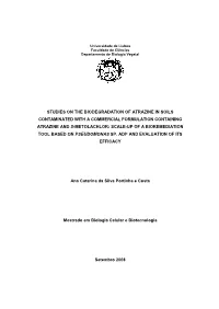 Studies on the Biodegradation of Atrazine