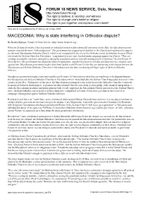 Why Is State Interfering in Orthodox Dispute?