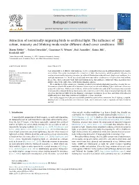 Attraction of Nocturnally Migrating Birds to Artificial Light the Influence