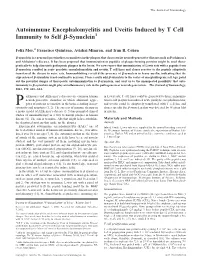 Autoimmune Encephalomyelitis and Uveitis Induced by T Cell Immunity to Self ␤-Synuclein1