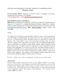 Electronic Waste Management in Romania: Pathways for Sustainable Practices (Preprint Version )