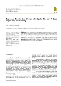 Expressed Emotion in a Woman with Bipolar Disorder: a Case Report from Deli Serdang