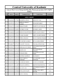 FIVE Year Integrated BSC/MSC Physics