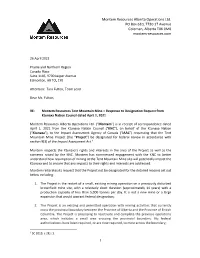 Montem Resources Alberta Operations Ltd. PO Box 610, 7720 17 Avenue Coleman, Alberta T0K 0M0 Montem-Resources.Com