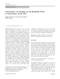 Neuronames: an Ontology for the Braininfo Portal to Neuroscience on the Web