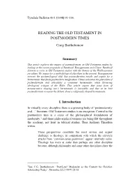 Reading the Old Testament in Postmodern Times