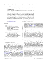 Statistical Mechanics of Money, Wealth, and Income