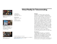Virtual Reality for Telecommuting