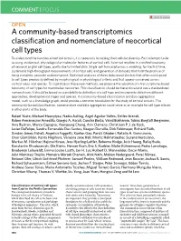 A Community-Based Transcriptomics Classification and Nomenclature Of
