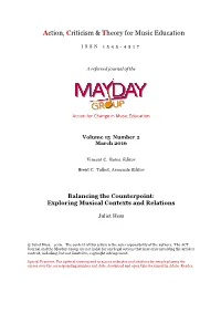 Balancing the Counterpoint: Exploring Musical Contexts and Relations