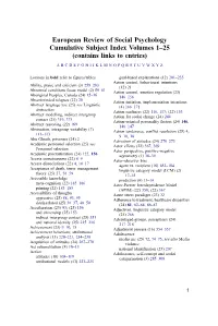 Cumulative Subject Index Volumes 1–25 (Contains Links to Entries) ABCDEFGHIJKLMNOPQRSTUVWXYZ
