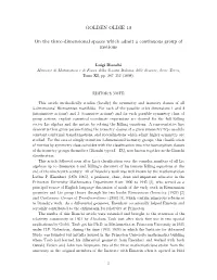 GOLDEN OLDIE 18 on the Three-Dimensional Spaces Which