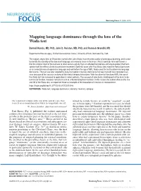 Mapping Language Dominance Through the Lens of the Wada Test