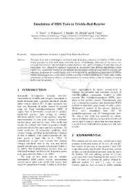 Simulation of HDS Tests in Trickle-Bed Reactor