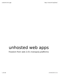 Unhosted Web Apps