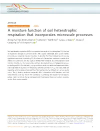 A Moisture Function of Soil Heterotrophic Respiration That Incorporates Microscale Processes