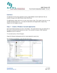 AIMS Platform Simple Web Service