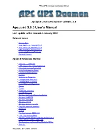 APC UPS Management Under Linux