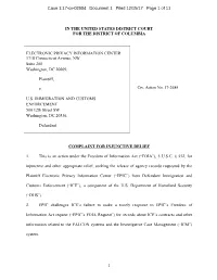 EPIC V. ICE Complaint (Palantir) V0.99