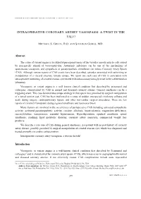 Intraoperative Coronary Artery Vasospasm: a Twist in the Tale!