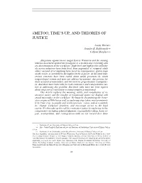 Metoo, Time's Up, and Theories of Justice