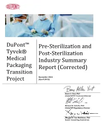 Sterilization and Post-‐Sterilization Industry Summary Report
