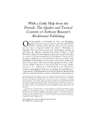 The Quaker and Tactical Contexts of Anthony Benezet's Abolitionist