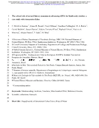 1 the Critical Role of Natural History Museums in Advancing Edna for Biodiversity Studies: a 2 Case Study with Amazonian Fishes 3 4 C