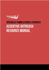 Assertive Outreach Resource Manual Assertive Outreach Resource Manual