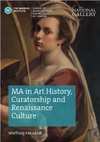 MA in Art History, Curatorship And