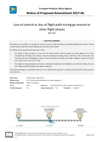 Notice of Proposed Amendment 2017-06 Loss of Control Or Loss of Flight Path During Go-Around Or Other Flight Phases