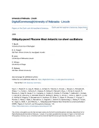 Obliquity-Paced Pliocene West Antarctic Ice Sheet Oscillations