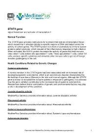 STAT4 Gene Signal Transducer and Activator of Transcription 4