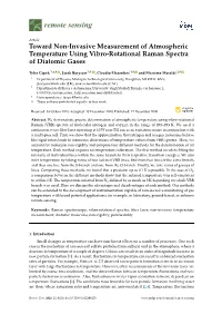 Toward Non-Invasive Measurement of Atmospheric Temperature Using Vibro-Rotational Raman Spectra of Diatomic Gases