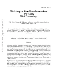 Workshop on Pion-Kaon Interactions (PKI2018) Mini-Proceedings