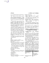 172 Subpart C—Substances for Use As Components