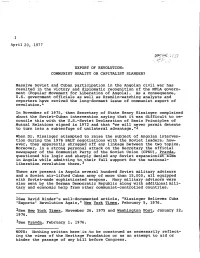 April 20, ,1977 Massive Soviet and Cuban Participation in the Angolan