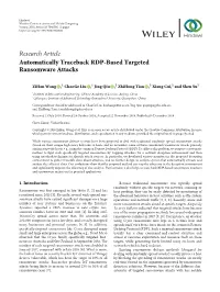 Automatically Traceback RDP-Based Targeted Ransomware Attacks