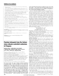 Permian Tetrapods from the Sahara Show Climate-Controlled Endemism in Pangaea