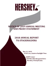 2019 Proxy Statement and 2018 Annual Report