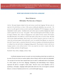 Irony and Violence in Political Language
